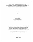 Total Quality Management System and Performance of Selected Tea ...